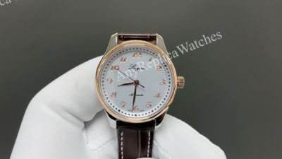 Longines Master Men 2824 Automatic Movement Brown Leather Strap White 40mm Watch